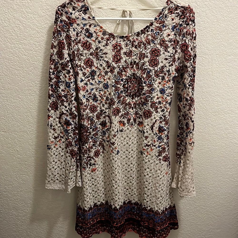 Patterned mesh dress